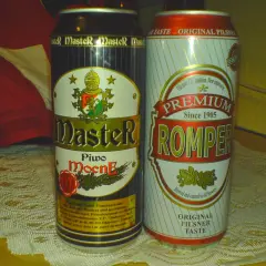 Dwie puszki piwa: "Master" i "Romper".
