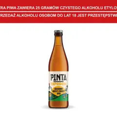 Butelka piwa Pinta Taproom Session West Coast IPA, jednego z piw z Lidla, na białym tle.