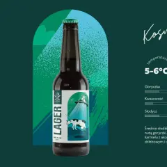 Butcher Lager, węgierskie piwo z kosmicznym smakiem. Krowa porwana przez UFO na etykiecie.