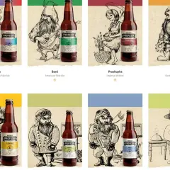 Kolekcja piw wrocławskich Browaru Profesia: Alchemik, Bard, Przekupka, Inżynier, Latarnik, Szofér, Pilot, Smakosz.