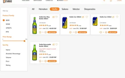 Stella piwo w Egipcie: butelki i puszki Stella dostępne w różnych rozmiarach, idealne na gorące dni.